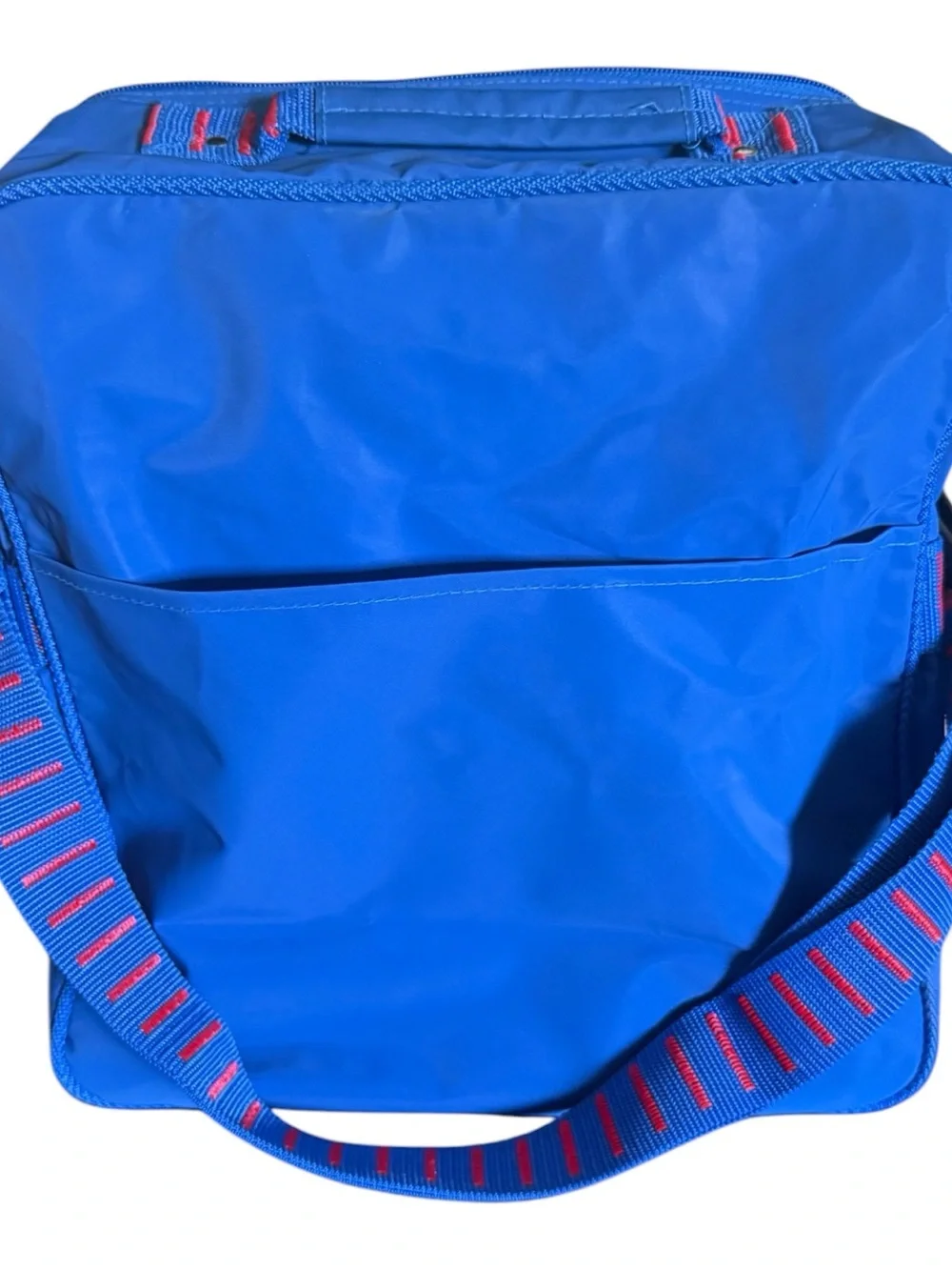 Vintage 90s Trafalgar Blue Rainbow Stripe Large Crossbody Bag